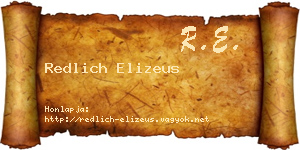 Redlich Elizeus névjegykártya